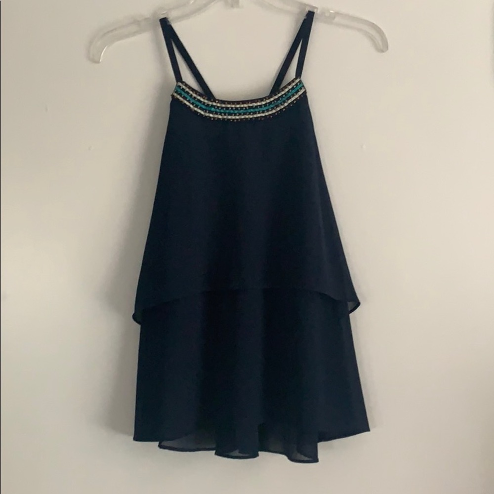 Flowey dark blue tank top